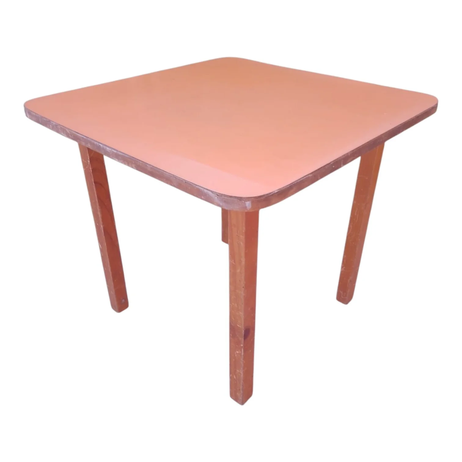 Mesa auxiliar baja de madera maciza y tabla aglomerada