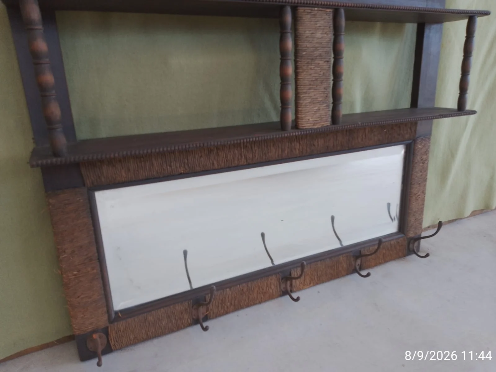 Perchero de Pared de madera maciza, con Espejo — foto 4